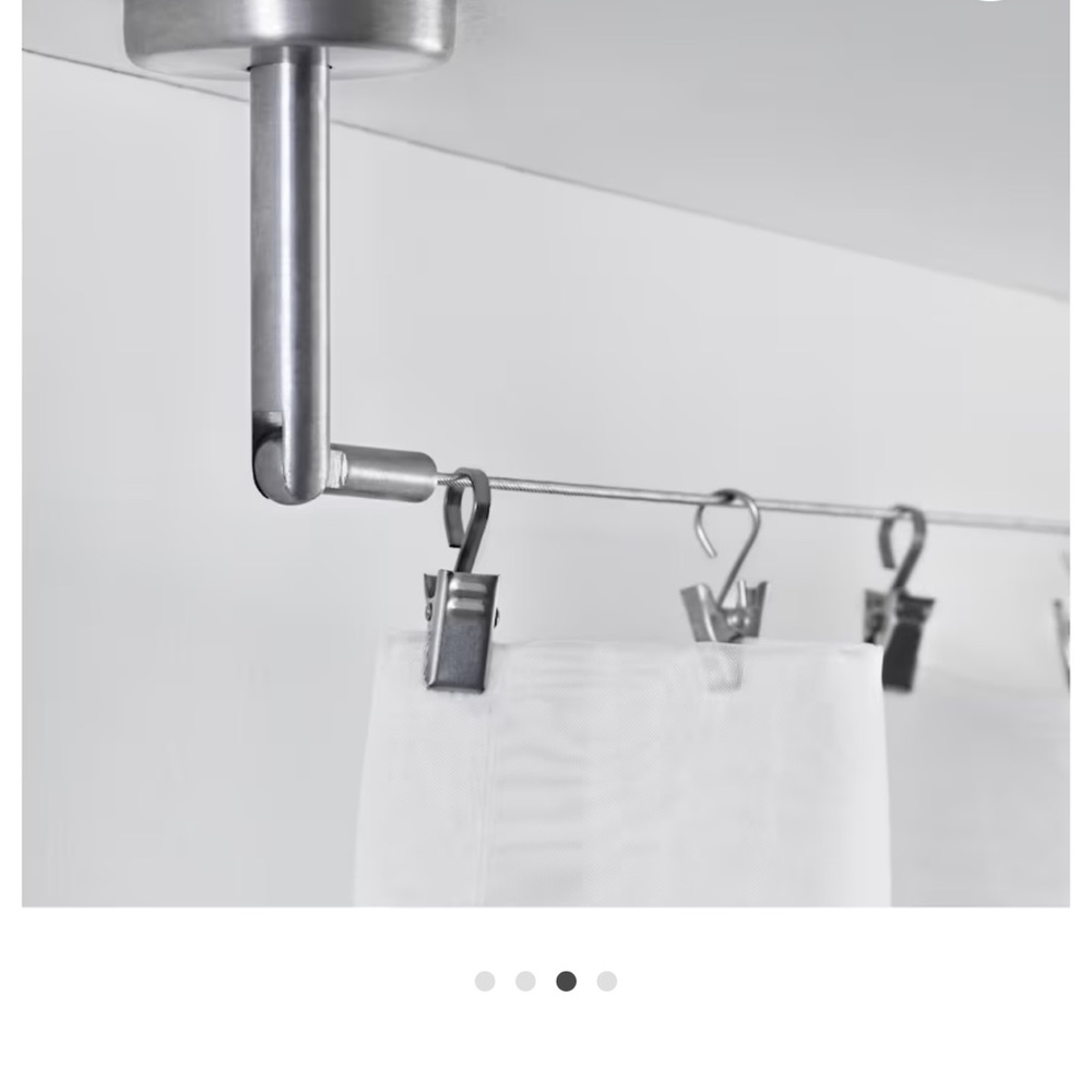 IKEA Riktig Silver Curtain Hooks with Clips